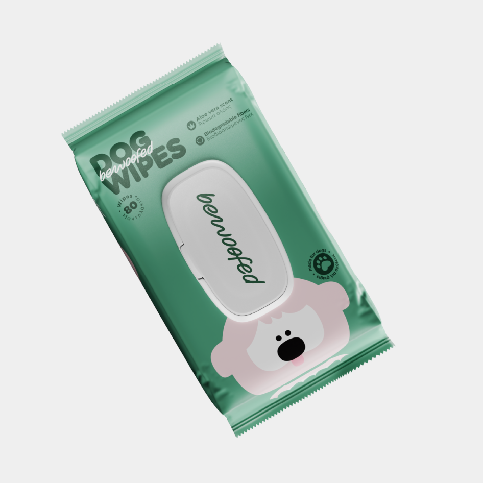Μαντηλάκια σκύλου από βιοδιασπώμενες ίνες 80τμχ - Aloe Vera